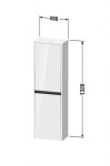 DURAVIT - Ketho.2 Skříňka 132x40x24 cm, 2 dvířka, panty vlevo, matná bílá K21319L18180000