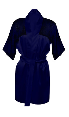 DKaren Housecoat Barbara Navy Blue tmavě modrá