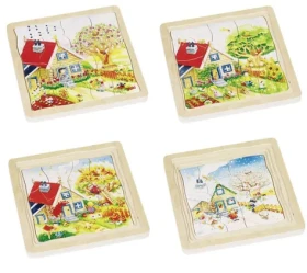 GOKI Vývojové dřevěné puzzle Roční období
