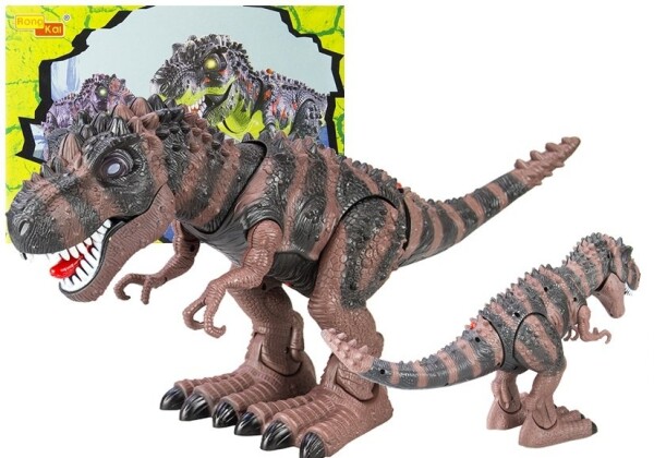 Mamido Dinosaurus Tyranosaurus Rex na baterie hnědý