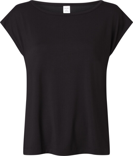Dámské tričko Lounge T-Shirt S/S WIDE NECK 000QS6794EUB1 černá Calvin Klein