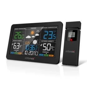 ELDONEX WeatherCheck meteostanice černá / měření teploty uvnitř i venku (EWS-1010-BK)