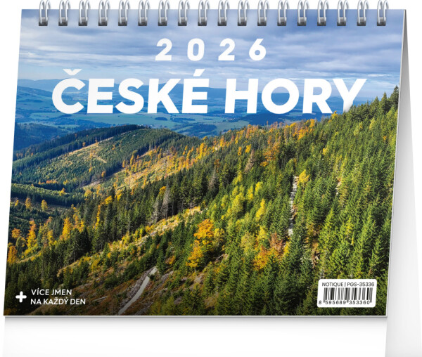 Kalendář 2026 stolní: České hory, 16,5 x 13 cm