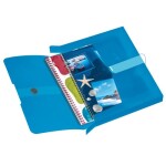 Box na spisy s gumičkou Herlitz easy orga A4, 4 cm, PP - transparentní modrý