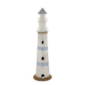Chic Antique Svítící dekorace LED Lighthouse 61 cm, modrá barva, kov
