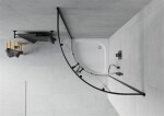 MEXEN/S - Rio čtvrtkruhový sprchový kout 90 x 90, transparent, černá + vanička Rio 863-090-090-70-00-4710