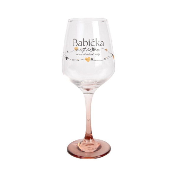Sklenice na víno 330 ml - Babička nestárne - Albi