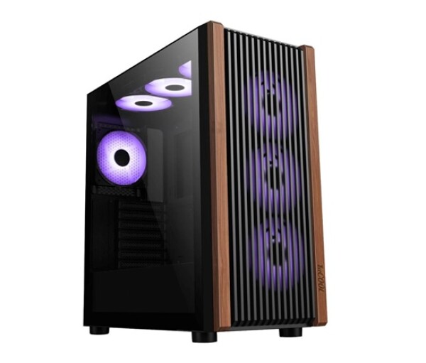 1stCOOL skříň G6 Noble, Mid Tower, ATX, AU, Průhledná Bočnice, 4x 120mm ARGB Fan, Černá EDF_1208473