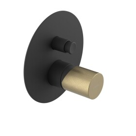 SAPHO - ULTRATAP podomítková sprchová baterie, 2 výstupy, černá mat/zlato mat UT042TBG