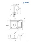DEANTE - Zorba šedá metalic - Granitový dřez včetně baterie, 1 - bowl s odkapávačem ZQZAS11A