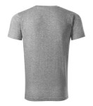 Heavy V-neck tričko unisex tmavě šedý melír 2XL