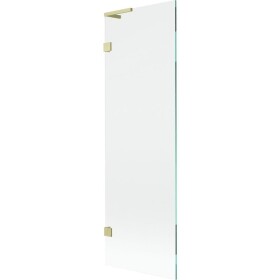 MEXEN/S - Lunar L vanová zástěna FIX 60 x 150, transparent, zlatá kartáčovaná 897L-060-000-55-00