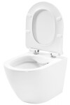 REA - Závěsná WC mísa Carter se sedátkem SLIM, rimless, bílá REA-C1400