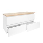 Koupelnová skříňka s krycí deskou SAT B-Way 119x50x45 cm bílá lesk BWAY2120WDOAK BWAY2120WDOAK