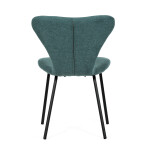 Židle jídelní, modrá látka, nohy černý kov