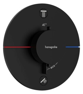 HANSGROHE - ShowerSelect Comfort Termostatická baterie pod omítku, pro 2 spotřebiče, matná černá 15556670