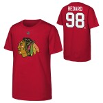 Outerstuff Dětské tričko Connor Bedard #98 Chicago Blackhawks NHL Flat Name & Number Short Sleeve Cotton Velikost: Dětské XL (170 – 176)