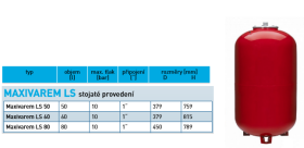 MAXIVAREM LS 50 Tlaková nádoba vertikální (US050361)