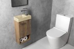 SAPHO - PICCOLINO betonové umývátko 30,8x17cm, baterie vpravo, žlutá mat PK30522