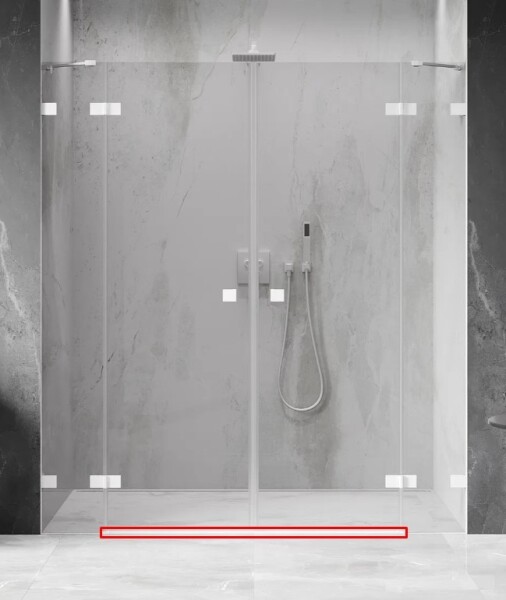 MEXEN - LUNAR prahová lišta rovná 200 cm bílá 830-03-20