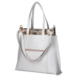 Stylová dámská koženková kabelka na rameno LB Liza, krémová