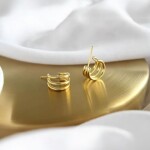 Ocelové náušnice Sylva Gold - chirurgická ocel, Zlatá