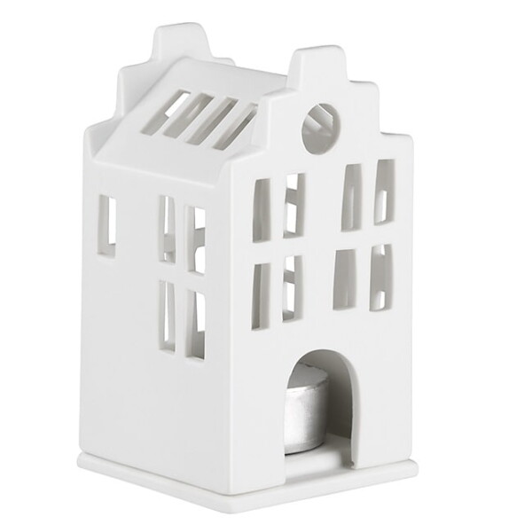 Räder Porcelánový svícen domeček Townhouse 10,5 cm, bílá barva, porcelán
