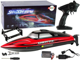 Mamido Motorový člun na dálkové ovládání R/C 2,4 GHz 25 km/h červený