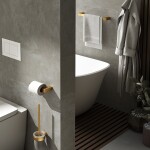 Gedy - PIRENEI WC štětka závěsná, mléčné sklo, zlato mat PI330388