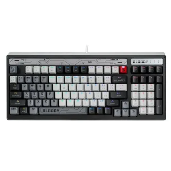 A4tech BLOODY B950 šedá / Herní klávesnice / RGB / CZ layout / Brown Switch / USB-A / 1.8 m (B950-WG)