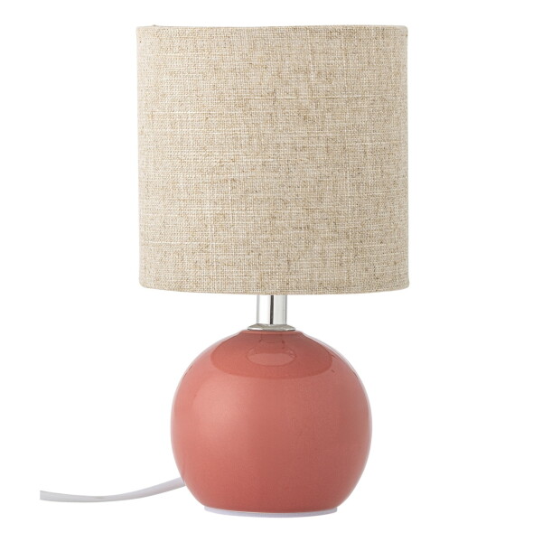 Bloomingville Stolní lampa Valdis Rose, červená barva, keramika, textil