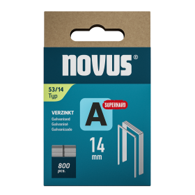 Novus tenké, drátové sponky typ A, 53 F/14 mm, Super Hard, 800 ks