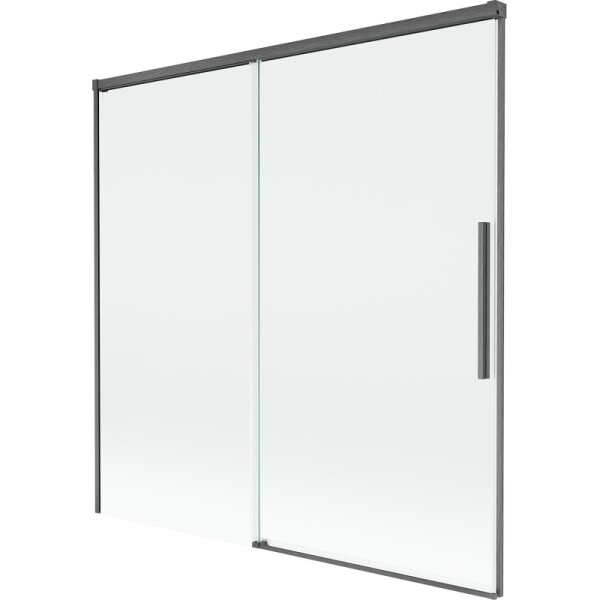 MEXEN/S - Rox vanová zástěna 2-křídlová posuvná 160 x 150, transparent, grafit kartáčovaná 8C9-160-001-66-00