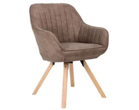 Jídelní židle Chrissy, světle hnědá vintage látka