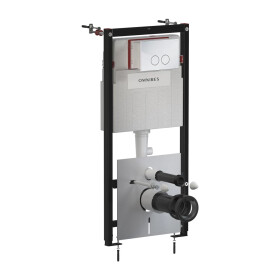 OMNIRES - SET: STRONGFRAME Rám do podomítkové instalace s ECO splachováním + MINIMAL splachovací tlačítko, lesklý chrom STFWCECO1M-RCR