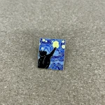 Pinarna.cz Nejznámější obraz Vincenta van Gogha - Hvězdná noc - kočíčí verze (natahující se kočka)