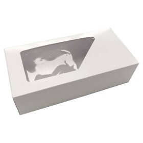 Dortisimo Krabice na zákusky bílá s okénkem (22 x 11 x 6 cm)