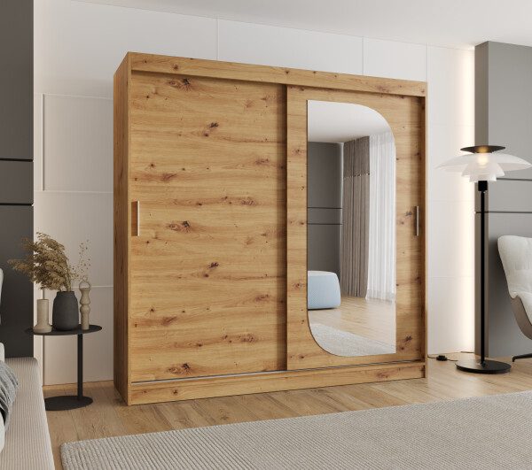 Šatní skříň Abi Lucy Rozměry: 200 cm, Barva korpusu + barva dveří: Dub artisan + Dub artisan