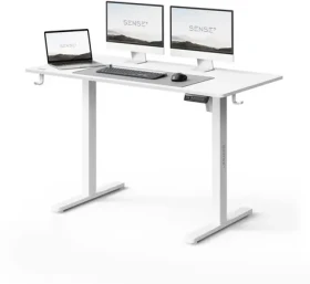 SENSE7 Nojo Light Pracovní stůl bílá / elektricky nastavitelná výška / 120 x 60cm / nosnost 70kg (5902659847928)