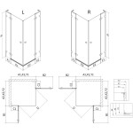 MEXEN/S - Lunar L Duo sprchový kout dveře křídlové 90 x 90, transparent, grafit kartáčovaná 834L-090L-090P-66-00