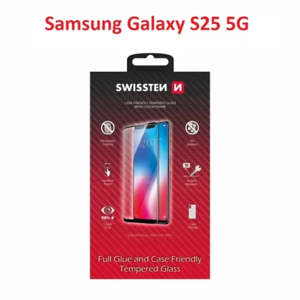SWISSTEN FULL GLUE COLOR FRAME CASE FRIENDLY sklo pro SAMSUNG S931B GALAXY S25 5G černá (54501870)