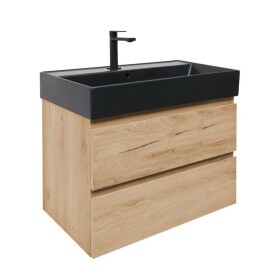 Koupelnová skříňka 2 zásuvková s umyvadlem SAT B-Way 79x50x45 cm dub mat BWAY280OAKU2B2B BWAY280OAKU2B2B