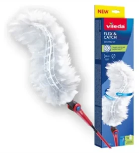 Vileda FlexCatch s dlouhou rukojetí / Prachovka / Teleskopická rukojeť 93 cm / Otočná hlavice 360° (179434)