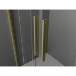 MEXEN/S - Velar L Duo sprchový kout, posuvné dveře 90 x 90, transparent, zlato kartáčovaná 871-090-090-02-03-55