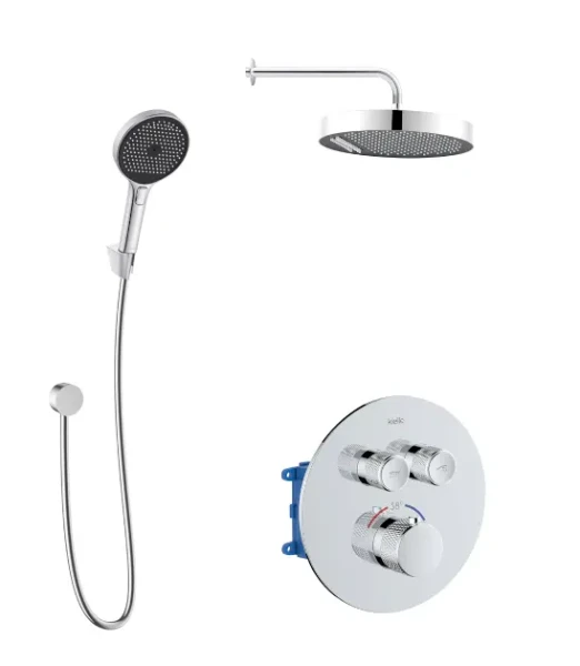 Kielle Termostatická baterie pod omítku, pro 2 spotřebiče, s příslušenstvím EcoSpare a tělesem, chrom 20627SPT50