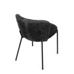 Židle jídelní, šedá látka, černé kovové nohy.