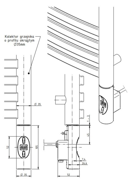 NOVASERVIS - Elektrická topná tyč 300W bílá GZNEW3WH