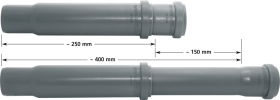 MIDAS Teleskopická trubka DN 50, nastavitelná délka 250 - 400 mm