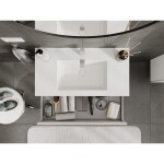MEXEN/S - Rivel koupelnová skříňka 90 cm s umyvadlem Otis, 1 šuplík, reliéf , bílá mat 91A20-09023-1-BF01-W18M01