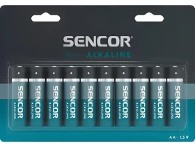Sencor Alkalická baterie AA 10 ks / Baterie / alkalická / jednorázová (SBA LR6 10BP AA Alk)